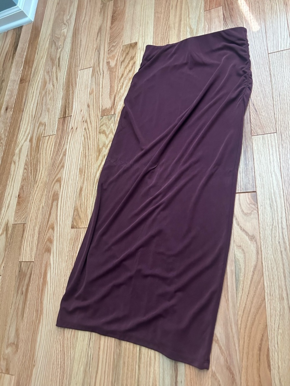 Old Navy Burgundy Maxi Skirt with Side Ruching